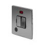 The Lombard Collection Brushed Chrome 13A Switched Fused Connection Unit (FCU) Flex Outlet With Neon Blk Ins Screwless