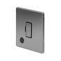 The Lombard Collection Brushed Chrome 13A Unswitched Fused Connection Unit (FCU) Flex Outlet Blk Ins Screwless