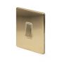 The Savoy Collection Brushed Brass 10A 1 Gang 2 Way Switch Wht Ins Screwless
