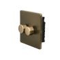 The Eton Collection Bronze 2 Gang 2 Way Trailing Dimmer Screwless 100W LED (250w Halogen/Incandescent)