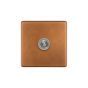 Soho Fusion Antique Copper & Brushed Chrome 20A 1 Gang 2 Way Toggle Switch Screwless