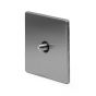 The Lombard Collection Brushed Chrome 1 Gang Satellite Socket Blk Ins Screwless