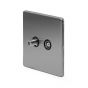 The Lombard Collection Brushed Chrome TV+ Satellite Socket Blk Ins Screwless