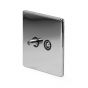 The Finsbury Collection Polished Chrome TV+ Satellite Socket Blk Ins Screwless