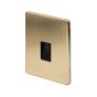 The Savoy Collection Brushed Brass 1 Gang Telephone Master Socket,BT Black Insert Screwless