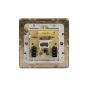 The Savoy Collection Brushed Brass 1 Gang Telephone Master Socket,BT Wht Ins Screwless