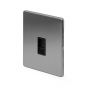 The Lombard Collection Brushed Chrome 1 Gang Data Socket RJ45 Ethernet Cat5 Blk Ins Screwless