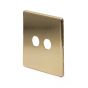 The Savoy Collection Brushed Brass 2 Gang LT3 Toggle Plate ONLY