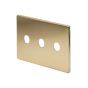 The Savoy Collection Brushed Brass 3 Gang LT3 Toggle Plate ONLY