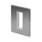 The Lombard Collection Brushed Chrome White Insert 1 x25mm EM-Euro Module Faceplate