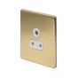 The Savoy Collection Brushed Brass 5 Amp Unswitched Socket Wht Ins Screwless