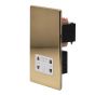 The Savoy Collection Brushed Brass Shaver Socket 230/115V Plate Wht Ins Screwless