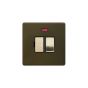 Soho Fusion Bronze with Brushed Brass 13A Double Pole Switched Fused Connection Unit (FCU) With Neon with Screwless 