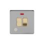 Soho Fusion Brushed Chrome & Brushed Brass Flat Plate 13A Switched Fused Connection Unit (FCU) Flex Outlet With Neon Screwless 