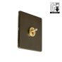 Soho Lighting Fusion Bronze & Brushed Brass 1 Gang Dimming Toggle Switch