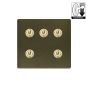Soho Lighting Fusion Bronze & Brushed Brass 5 Gang Dimming Toggle Switch
