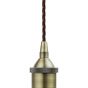 Soho Lighting Antique Brass Decorative Bulb Holder with Brown Twisted Cable