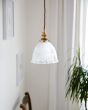 D'Arblay Lacquered Antique Brass Scalloped Prismatic Glass Dome Pendant Light - The French Collection