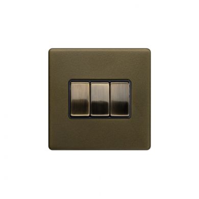 Bronze 3 gang light switch