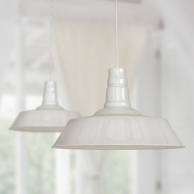 Large Argyll Industrial Pendant Light Clay White