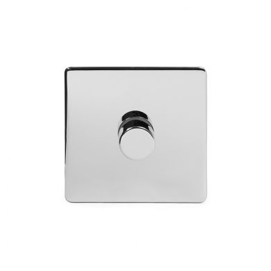 Polished Chrome 1 Gang 2 Way Trailing Dimmer Switch with Black Insert