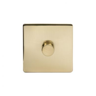 24k Brushed Brass 1 Gang 2 Way Trailing Dimmer Switch with Black Insert