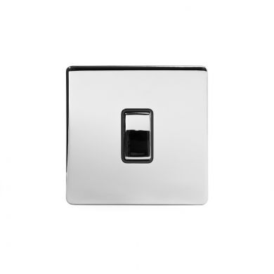 Polished Chrome 1 Gang 20 Amp Switch with Black Insert