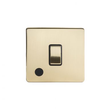 24k Brushed Brass 1 Gang Flex Outlet 20 Amp Switch with Black Insert