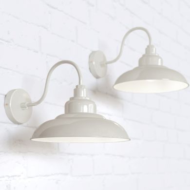 Portland Reclaimed Style Wall Light Clay White