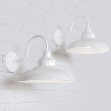 Portland Reclaimed Style Wall Light Pure White