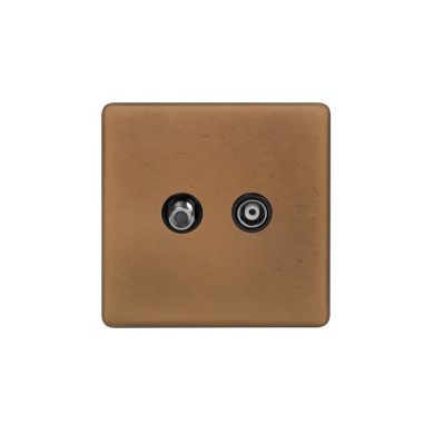 The Chiswick Collection Antique Copper TV& Satellite Socket Screwless