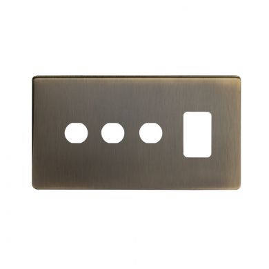 The Charterhouse Collection 4 Gang 1RM+3CM Dual Module Grid Switch Plate