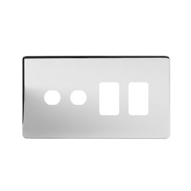 The Finsbury Collection 4 Gang 2RM+2CM Dual Module Grid Switch Plate