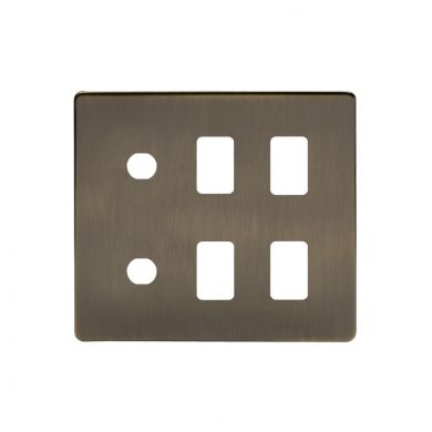 The Charterhouse Collection 6 Gang 4RM+2CM Dual Module Grid Switch Plate