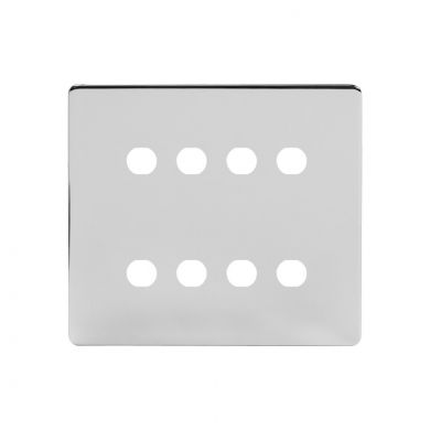 The Finsbury Collection 8 Gang CM Circular Module Grid Switch Plate