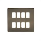 8 gang grid switch Plate Antique Brass