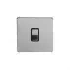 Brushed Chrome 10A 1 Gang 2 Way Switch with Black Insert