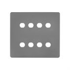 The Connaught Collection Black Nickel Flat Plate 8 Gang CM Circular Module Grid Switch Plate