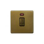 Soho Lighting Old Brass 20A 1 Gang Double Pole Switch With Neon 