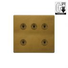 Soho Lighting Old Brass 5 Gang Dimming Toggle Switch