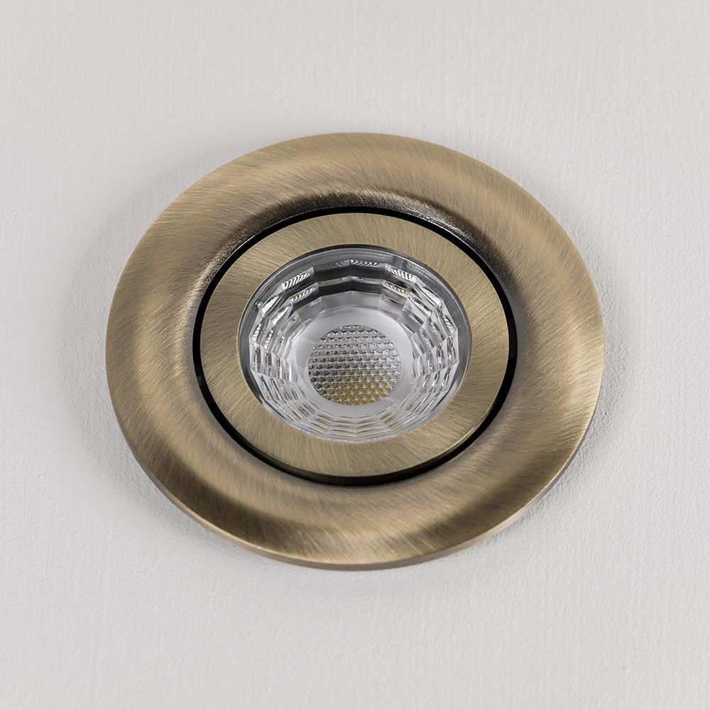 Aged Brass Fire Rated 4k Adjustable LED Downlights Dimmable The Soho