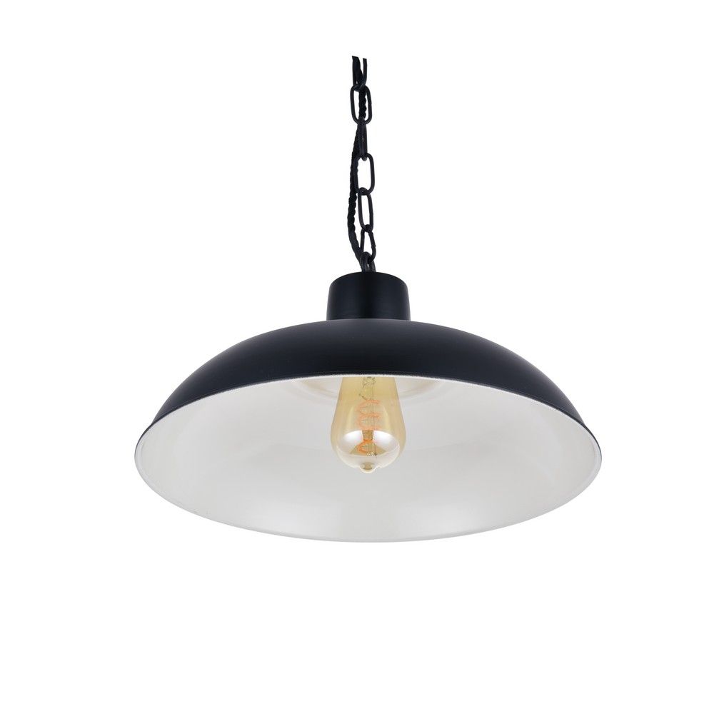 Portland Reclaimed Style Industrial Pendant Light Matt Black The Soho