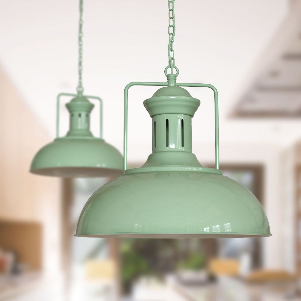 Regent Vintage Kitchen Pendant Light Chalk Green Mint Green Pendant
