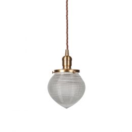  The Hollen Acorn Lacquered Brass Prismatic Glass Pendant - The Schoolhouse Collection