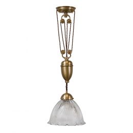 Soho Lighting D'Arblay Brass Rise and Fall - Large Scalloped Dome Pendant Light - The French Collection