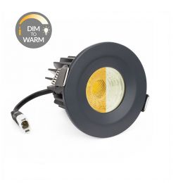 Anthracite CCT Dim To Warm LED Downlight Fire Rated IP65