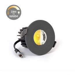 Graphite Grey CCT Dim To Warm LED Downlight Fire Rated IP65
