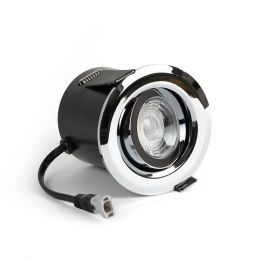 Polished Chrome Fire Rated Tiltable LED Downlights Dimmable