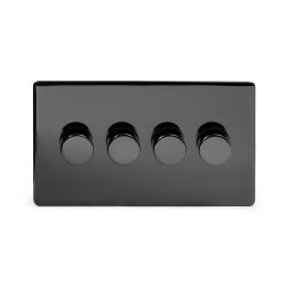 Black Nickel 4 Gang 2 Way Trailing Dimmer Switch with Black Insert