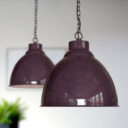 Oxford Vintage Pendant Light Mulberry Red 